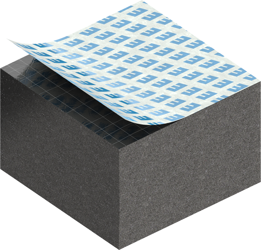 Cell sponge rubber 20 x 30 mm, EPDM black stretch eliminating and self-adhesive