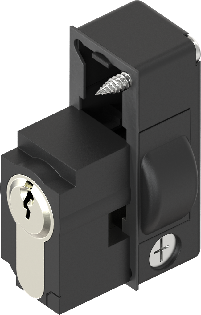 Locking set with profile half cylinder acc. to DIN 18252, keyed different, with 3 keys, Polyamide GF black