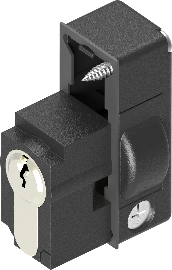 Locking set with profile half cylinder acc. to DIN 18252 keyed 110319 with 3 keys, Polyamide GF black