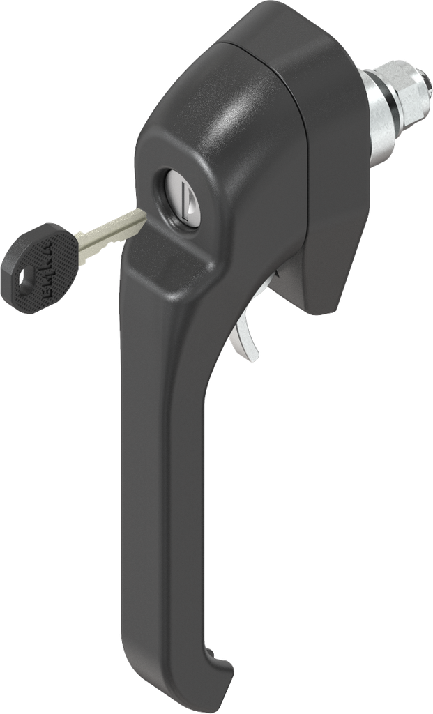 Heavy duty latch keyed different and for padlock, Zinc die black powder-coated