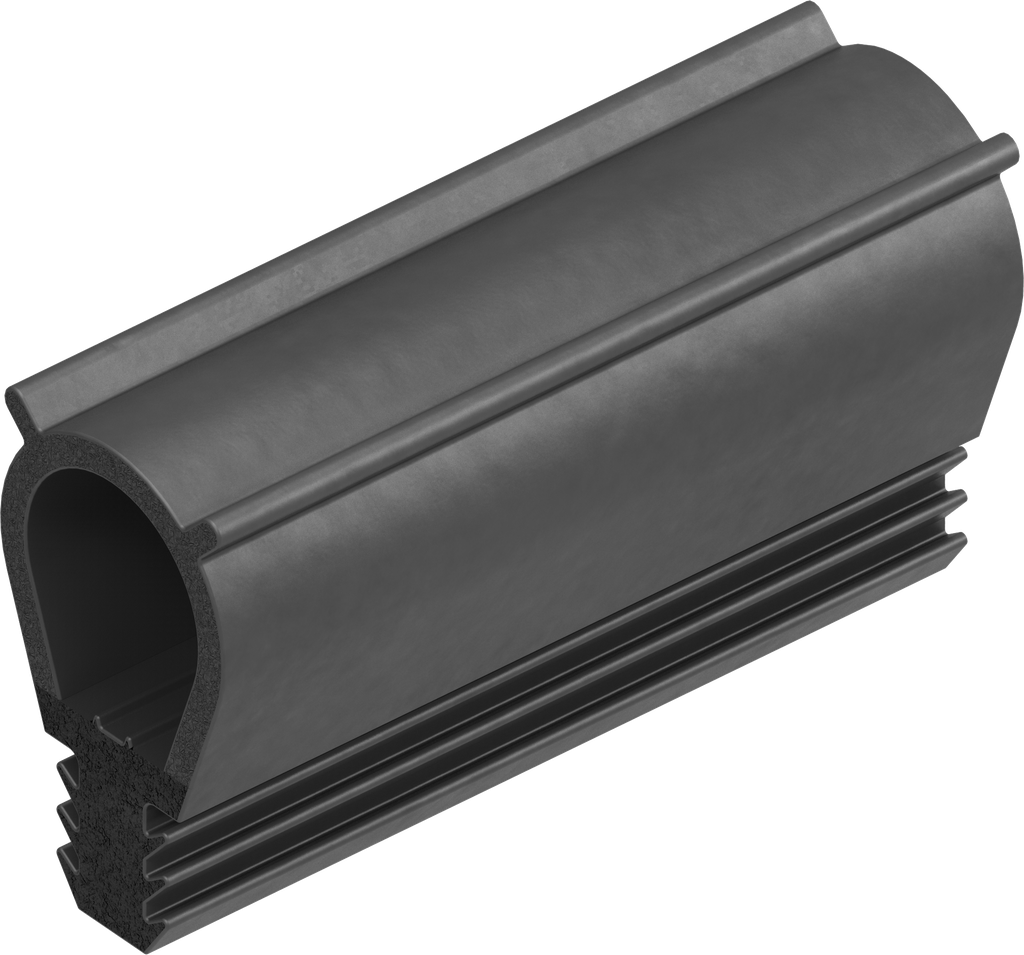 Sealing profile made of fire protection material, Foam rubber EPDM; clamping profile EPDM 60 ± 5 Shore A black