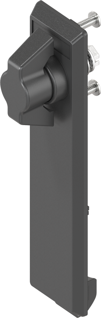 Escutcheon with wing knob, non-keyed, Polyamide black and zinc die black powder-coated