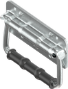 Chest handle with piano wire torsion spring, Steel zinc-plated DS plus top coat