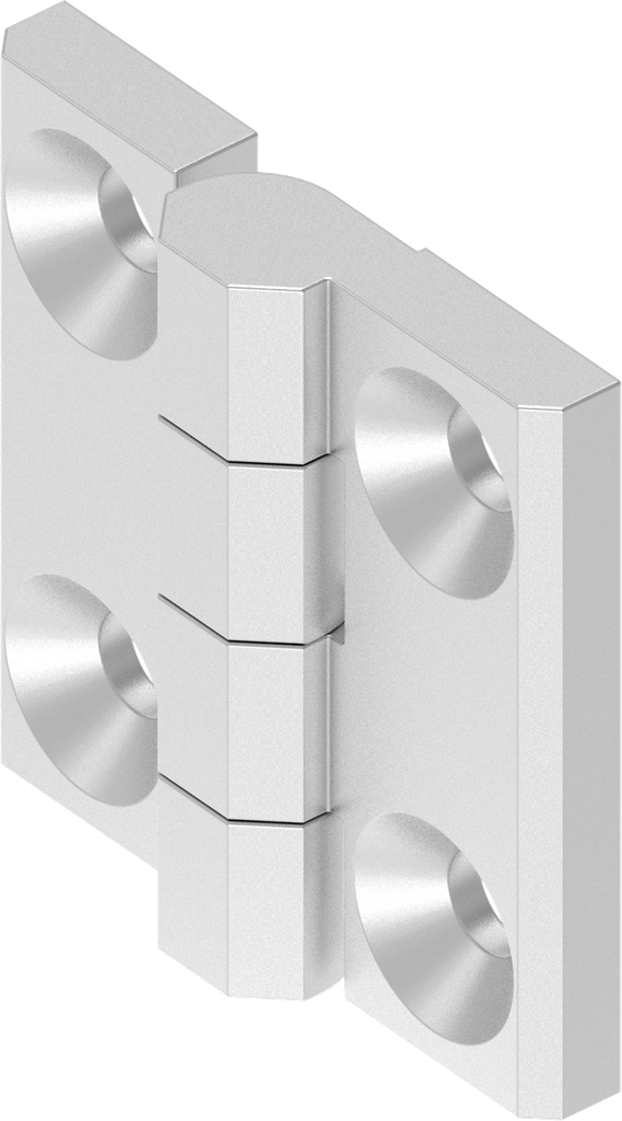 180° Hinge without hinge pin, Aluminium raw