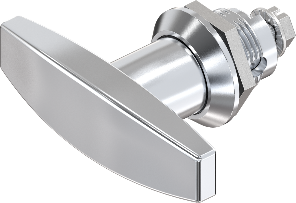 T-handle quarter turn, non-keyed, Zinc die chrome-plated