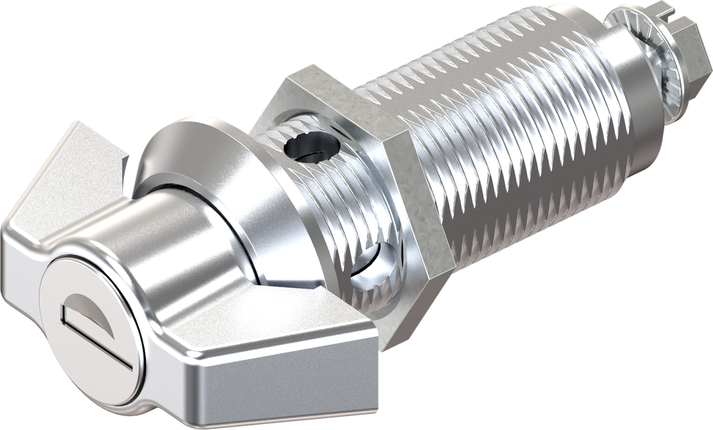 Wing knob quarter turn, keyed EK 333, Zinc die chrome-plated