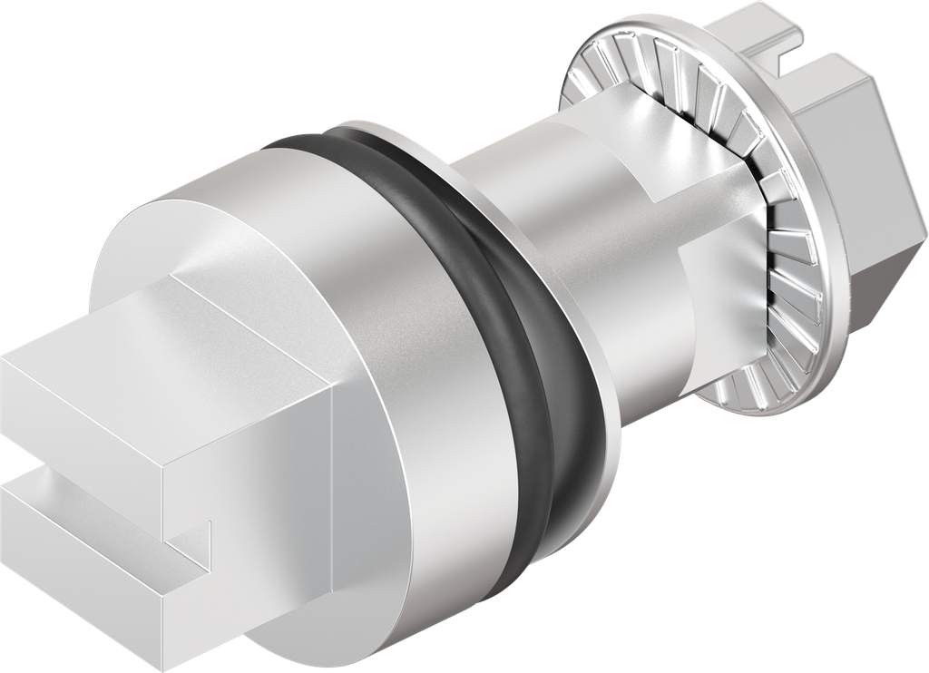 Insert square 8 with slot, Stainless steel AISI 303