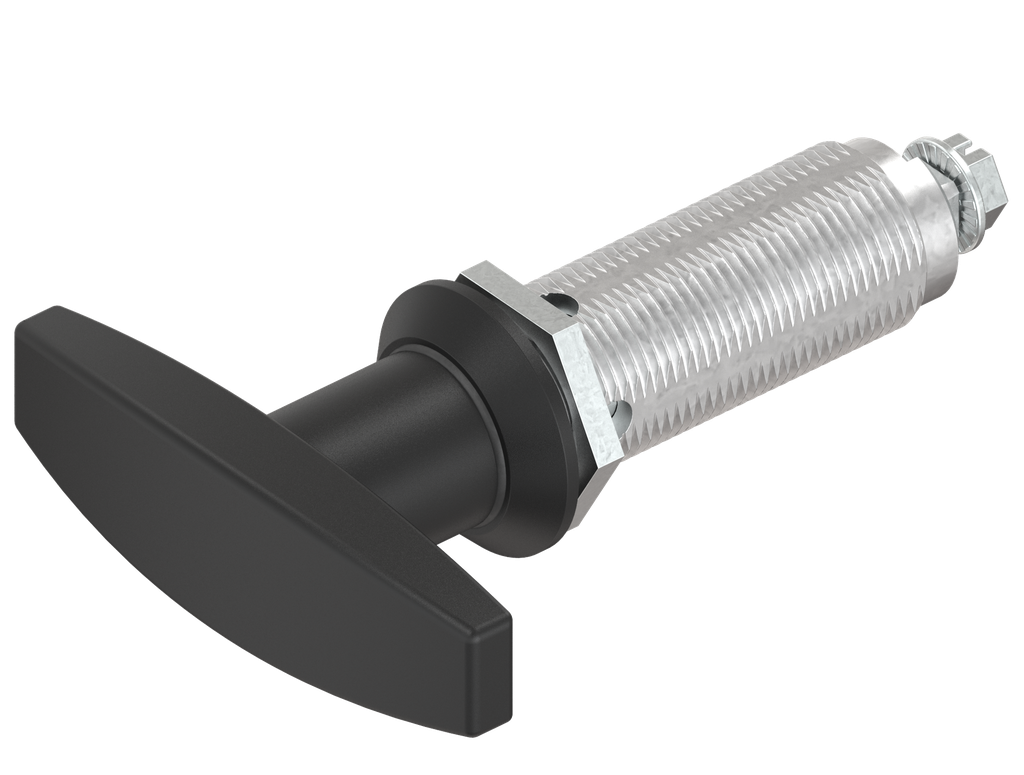 T-handle quarter turn, non-keyed, Zinc die and polyamide black