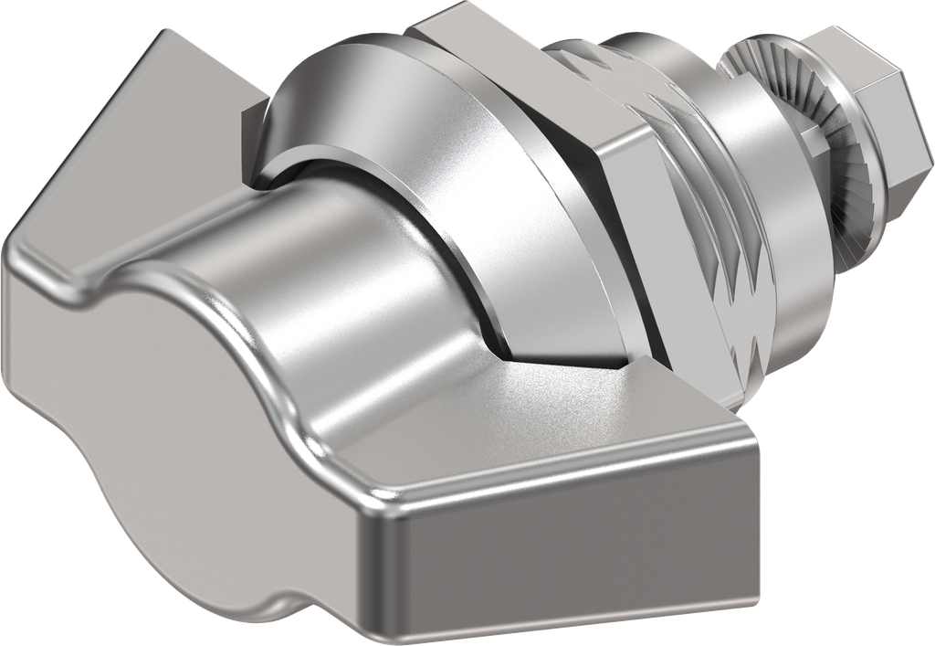 Wing knob quarter turn, non-keyed, Stainless steel AISI 316