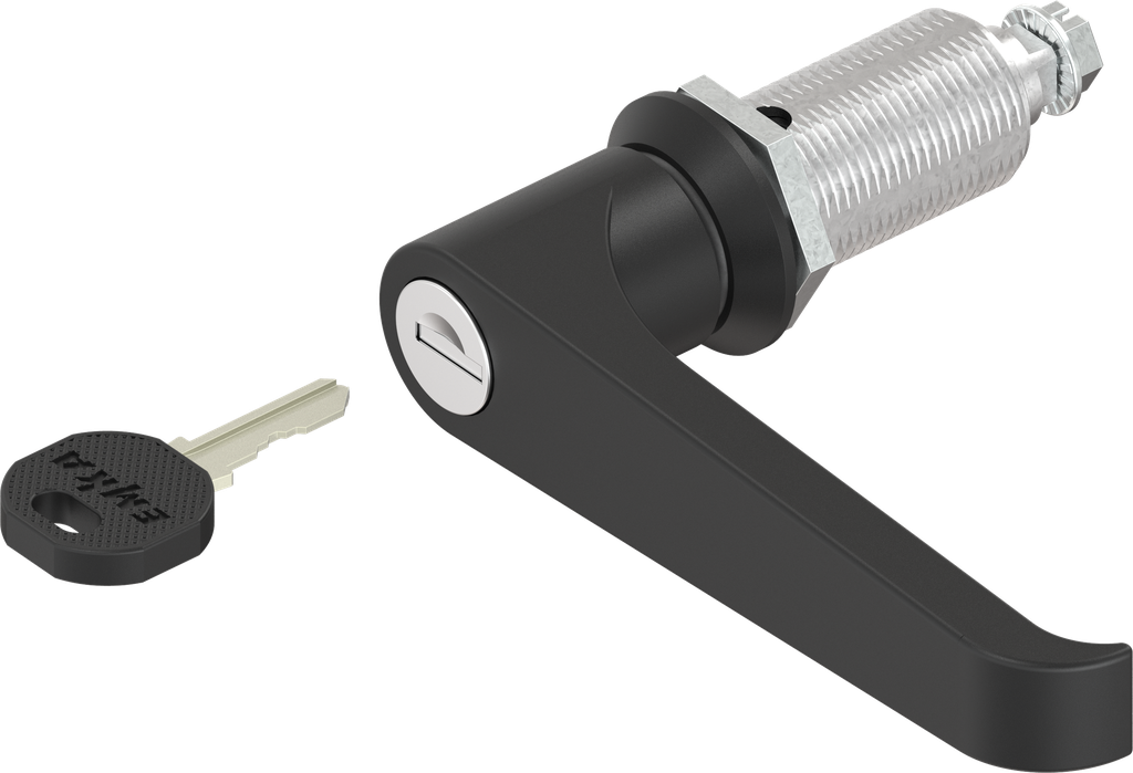 Compression latch with L-handle, keyed EK 333, Zinc die black powder-coated