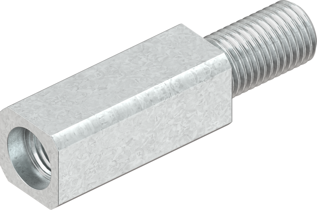 Square adapter, Steel zinc-plated