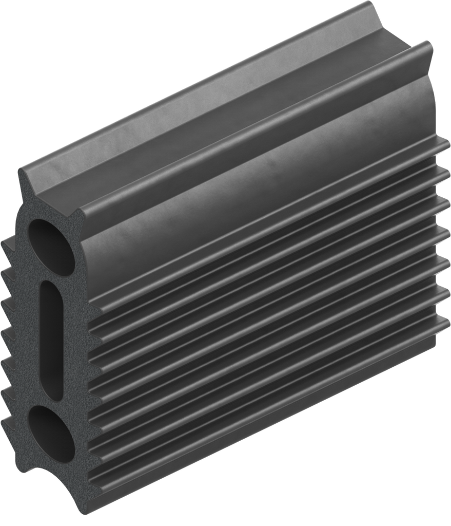 4-Lip profile H = 24.5 mm, Foam rubber EPDM 25 ± 5 Shore A black