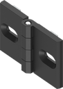 180° Profile rail hinge, Zinc die black powder-coated