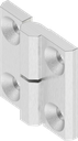 180° Hinge, left version, Stainless steel AISI 316 polished