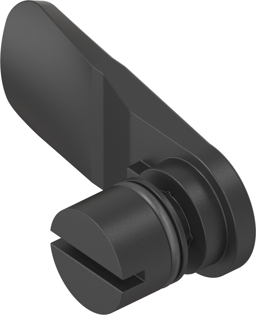 Insert with cam, slot 2 x 4, with O-ring, Polyamide GF black