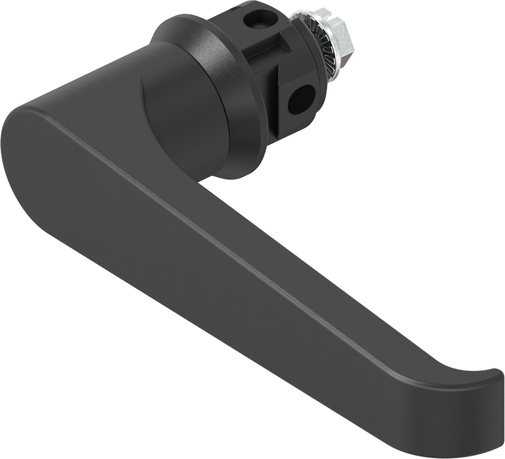 L-handle quarter turn clip fix, non-keyed, Polyamide GF black