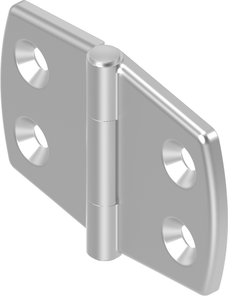 180° Hinge, Stainless steel AISI 316 polished