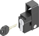 Locking set with profile half cylinder with round cylinder, keyed EK 333, Polyamide GF black