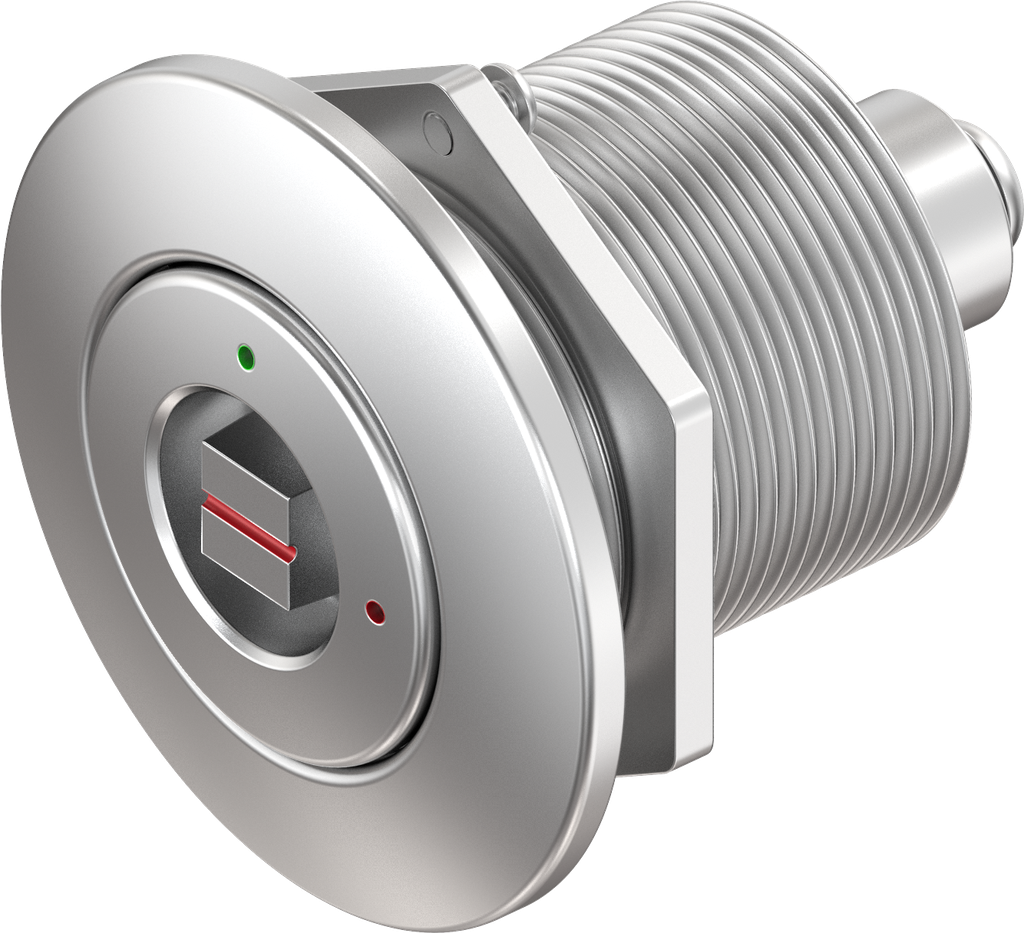 Safety quarter turn version railway with optical opening indicator and marking, left version, Stainless steel AISI 316