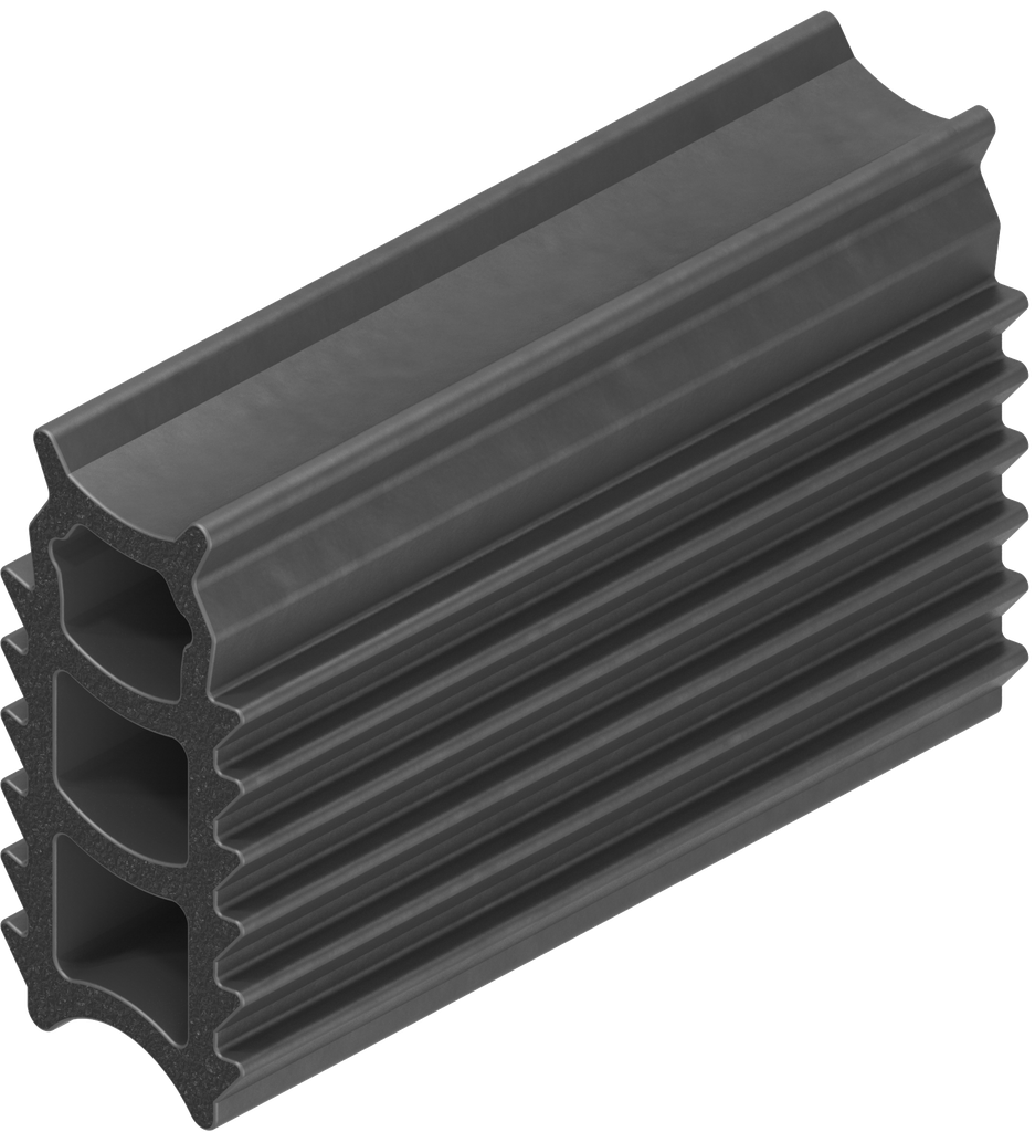 4-Lip profile H = 20.5 mm, EPDM 45 ± 5 Shore A black