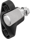 Locking point with compression function for multiple interlocking, left version, Polyamide black and zinc die